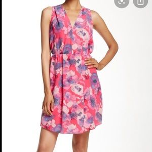 rebecca taylor sleeveless hot pink floral dress